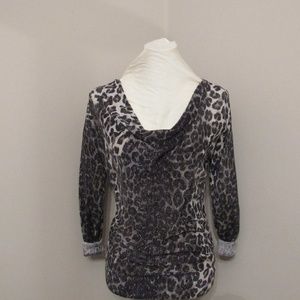 INC Shimmer Animal Print Top